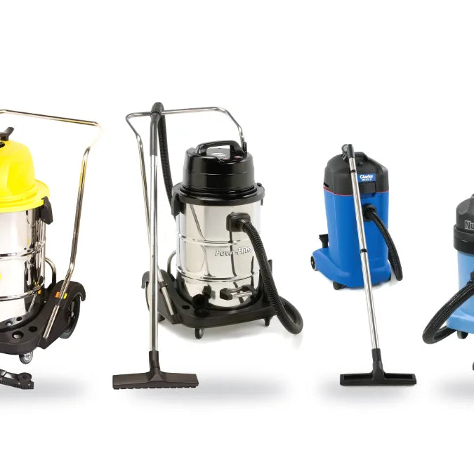 Tornado Taskforce 20, Powr-Flite PF57, Clarke Maxxi II 35 and NaceCare CV 570 commercial wet dry vacuums