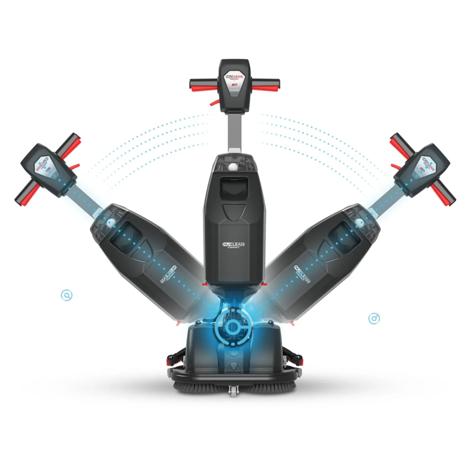 NaceCare 440NX (244NX) Ultra-Compact Scrubber upright position sideways operational tilting positions