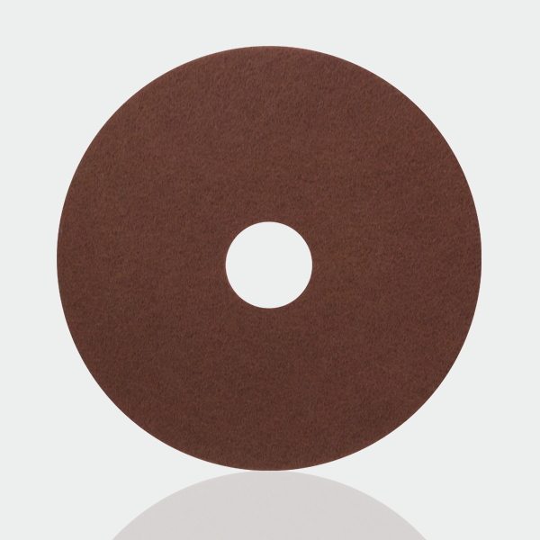 Orbot AkwaStrip brown stripping pad, round pad on a white background