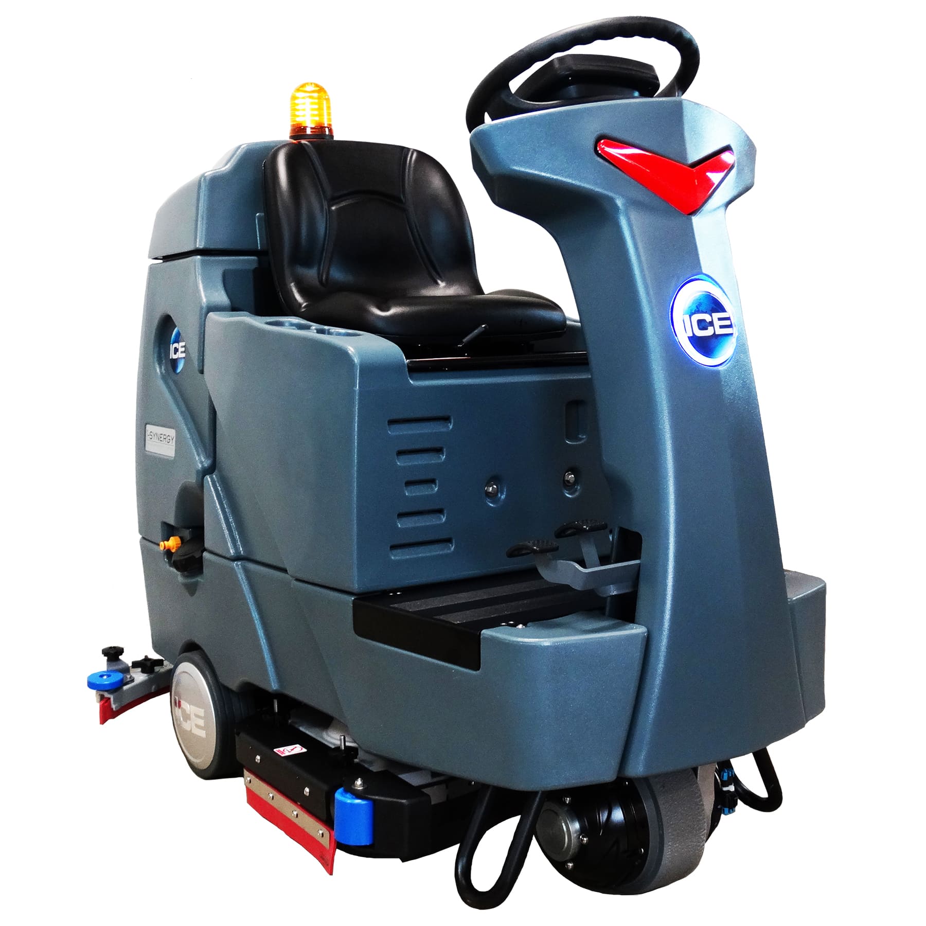 Front right view of the ICE RS26L+ Lithium-Ion Battery Powered Ride-On Floor Scrubber