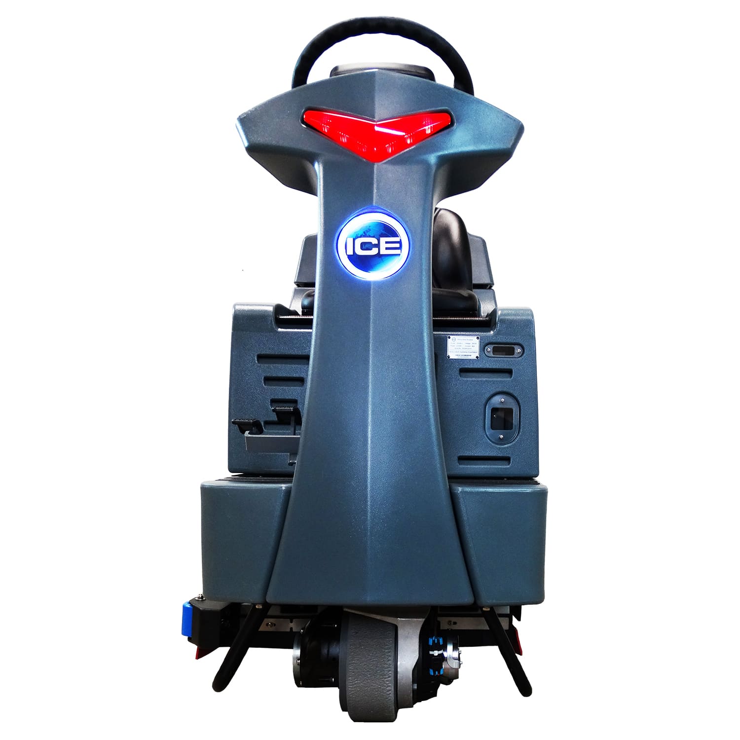 Front view of the ICE RS26L+ Lithium-Ion Battery Powered Ride-On Floor Scrubber