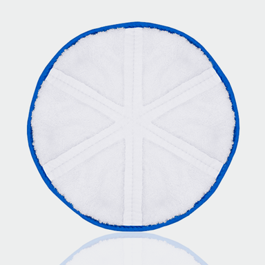 Orbot 11 inch MicroFiber pad for the SLiM, white pad with blue border viewed from above