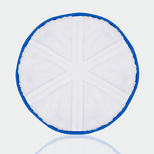 Orbot 11 inch MicroFiber pad for the SLiM, white pad with blue border viewed from above