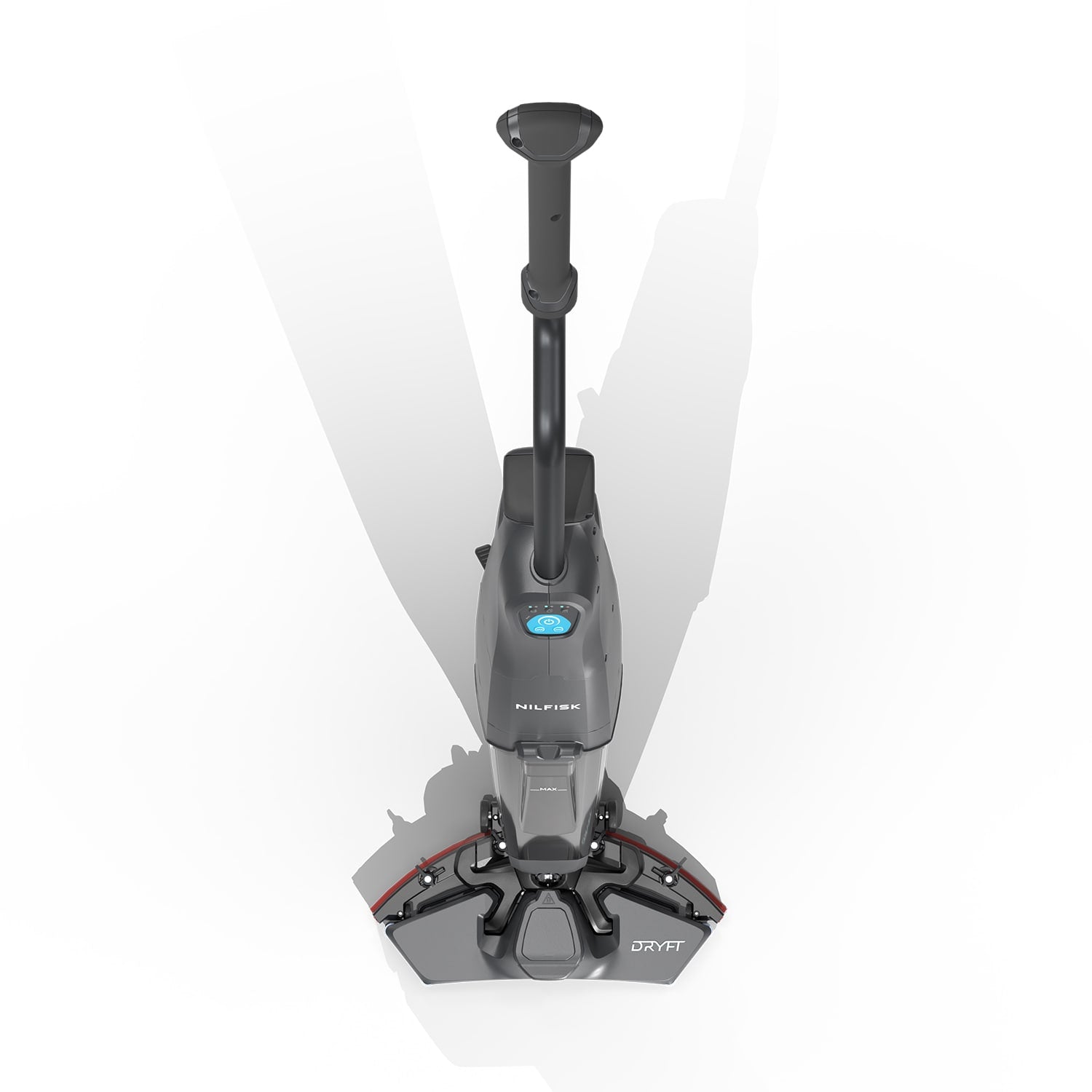 Nilfisk Dryft Floor Scrubber viewed from a top down angle showing the buttons