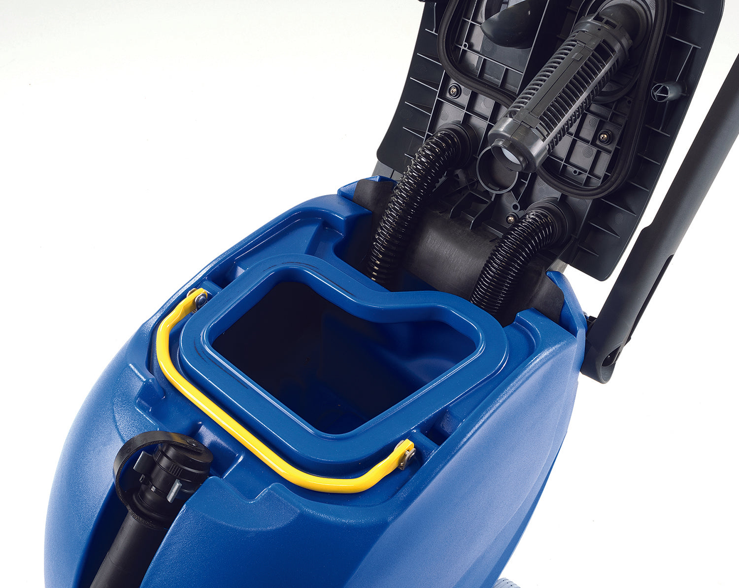Nilfisk Clarke EX 40 16 ST Carpet Extractor Recovery Tank with Open Lid,  Top Front Left View