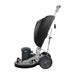 Orbot Vibe Orbital Oscilating Floor Buffer, Left Side View, Black and Steel