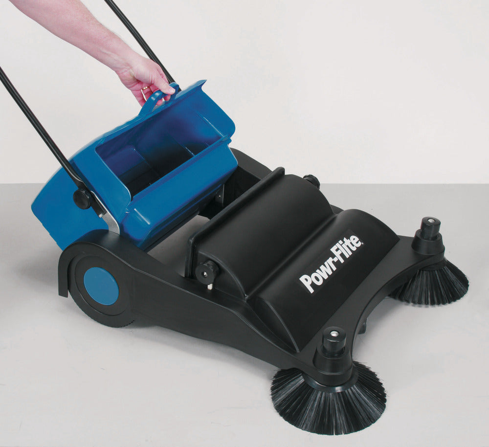 Powr-Flite 32" Manual Push Sweeper Easy Tank Operation