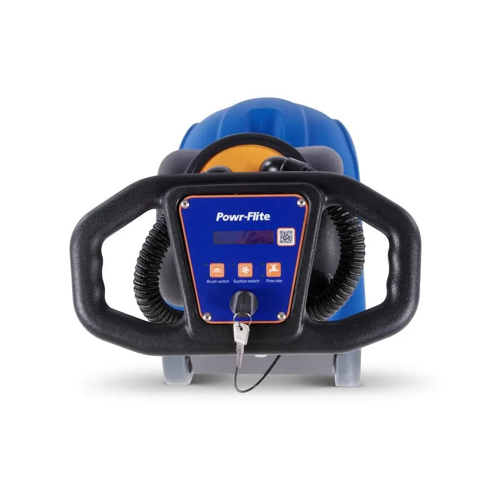 Control Panel of the Powr-Flite PS030 Compact Scrubber 13 cordless scrubber on a white background