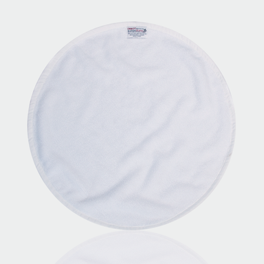 Orbot SuperZorb white absorbent cotton pad, round pad on a white background