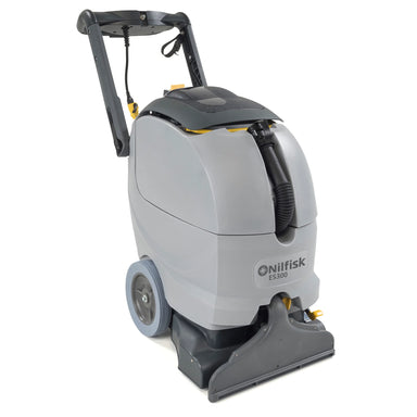 ES300 XP carpet extractor with the integrated hand tool hose on the handle, front right view