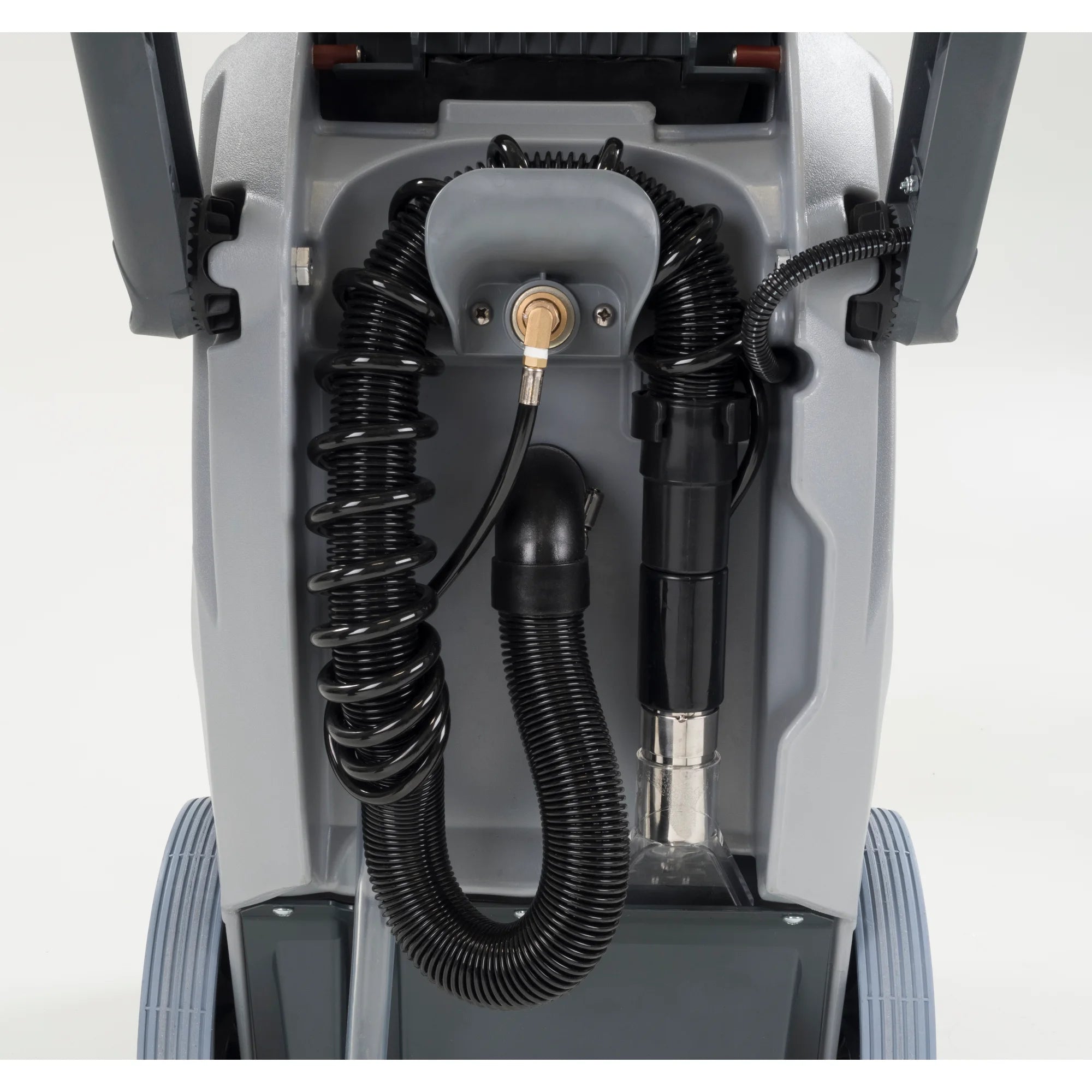 ES300 XP rear view with the integrated hand tool and hose stored on the machine