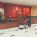Scrubbing a hotel lobby floor with the Advance SC351