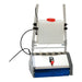 Carpet Cleaner America SPX onboard sprayer mounted on a CRB machine handle, with the white tank, red cap and spray nozzle above the brush