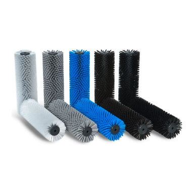 Carpet Cleaner America CRB brushes in five bristle grades; the TM3 takes the white soft, blue standard and brown stiff pairs
