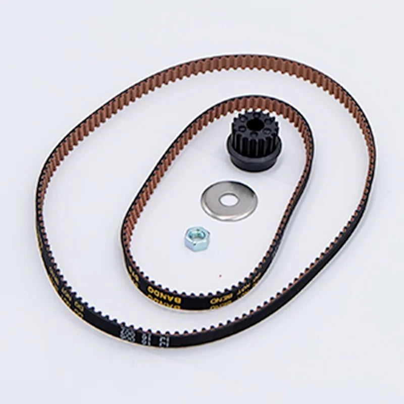 Clarke CarpetMaster 112 and 115 drive belt kit 1470905500 with two toothed belts, gear, washer and nut