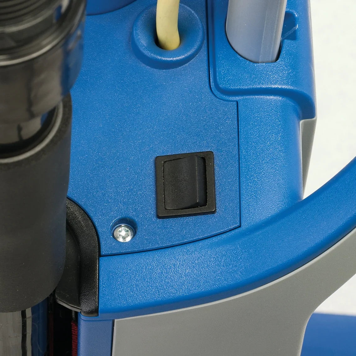 Close-up of the main power switch on the Clarke CarpetMaster 112