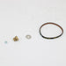 Parts of the Clarke drive belt kit 1470905510 laid out: belt, gear, washer and nut