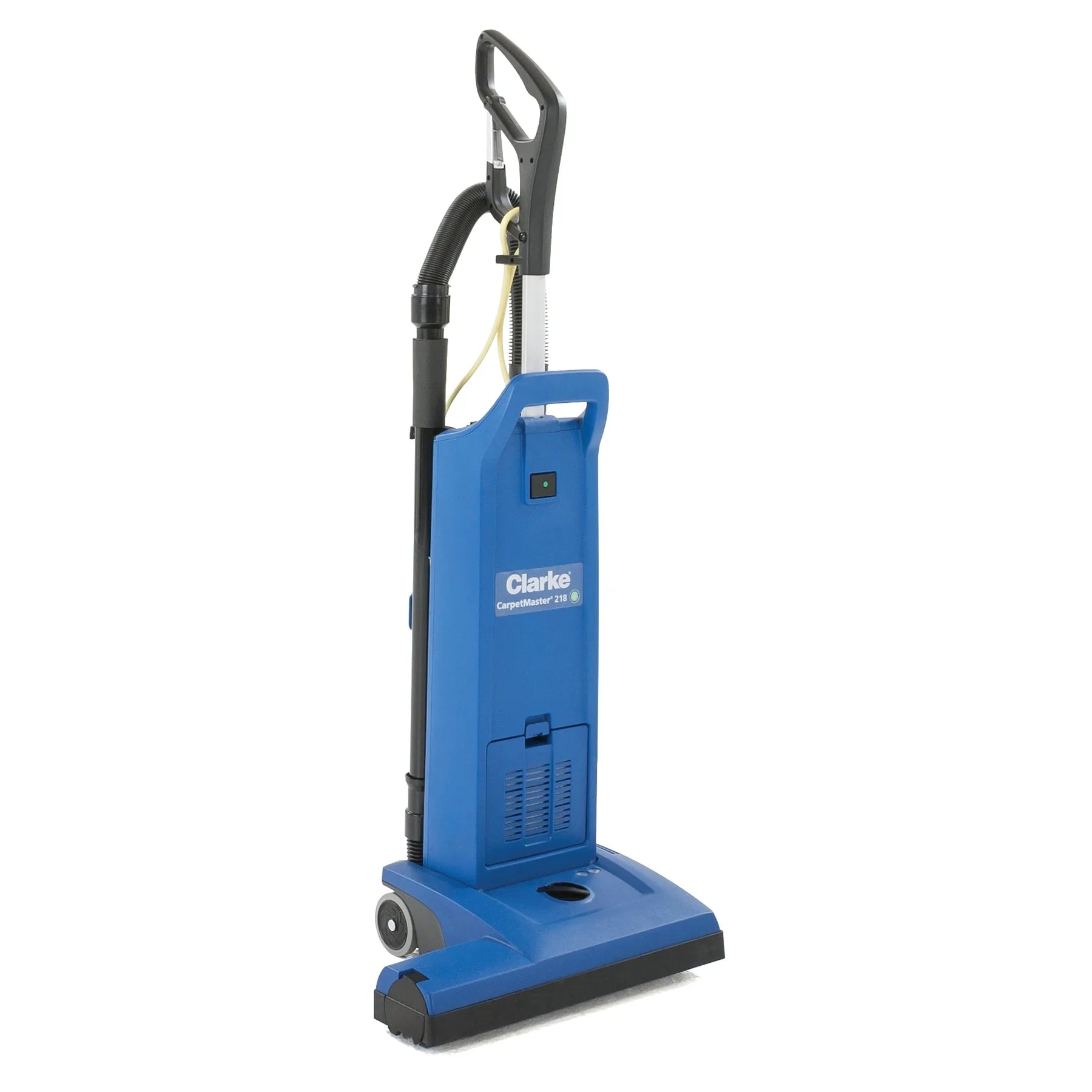 Clarke CarpetMaster 218 dual motor upright vacuum, front right view