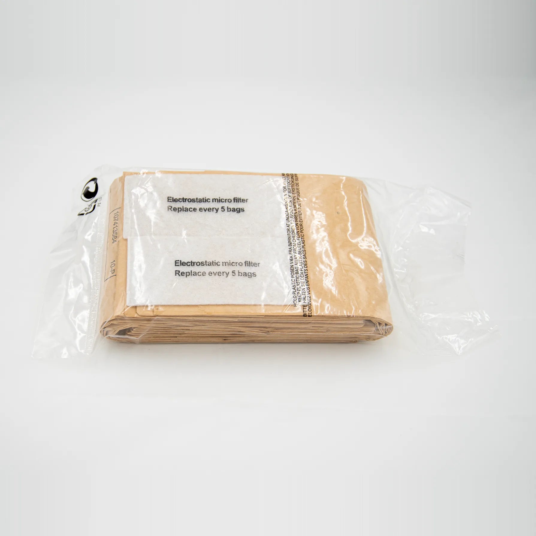 Pack of 10 Clarke CarpetMaster paper vacuum bags 107413584 with 2 micro pre-filters