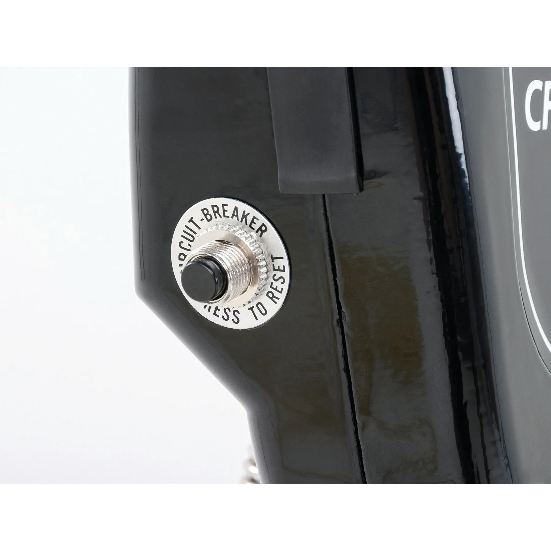 Close-up of the circuit breaker on the Clarke CFP Pro 20DS handle