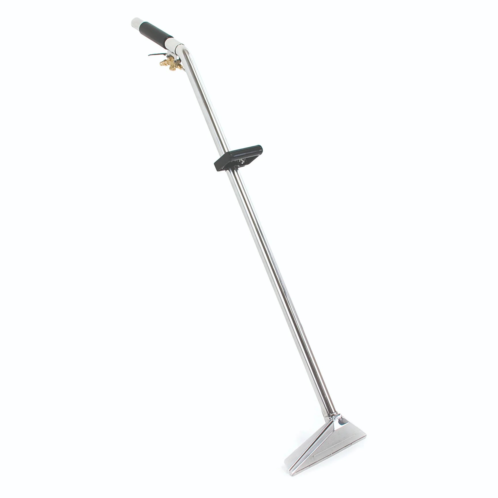 Clarke CSW-12 12-inch stainless steel carpet scrub wand with a single bend, valve handle and twin spray tips, full length