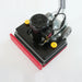 Overhead view of the 1.5 hp motor on the base of the Clarke FM40 LX