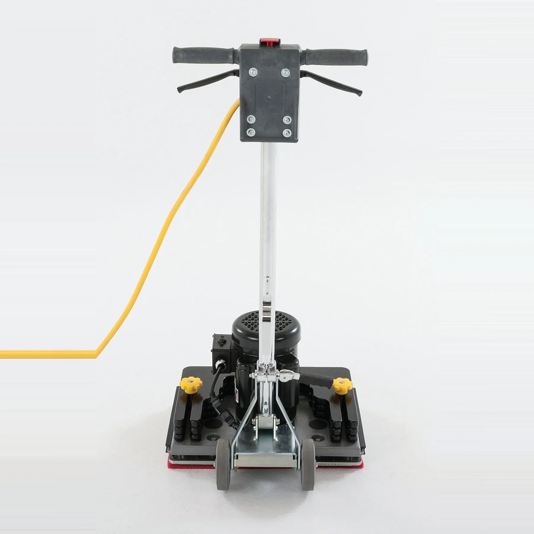 Rear view of the Clarke FM40 ST orbital floor machine showing the handle and rear wheels