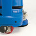 Close-up of the Clarke Focus II MicroRider front wheel and SafetyGlide disc deck swung out to the side during a turn