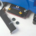Clarke Focus II Rider BOOST scrub deck with a side skirt removed for a rectangular pad change