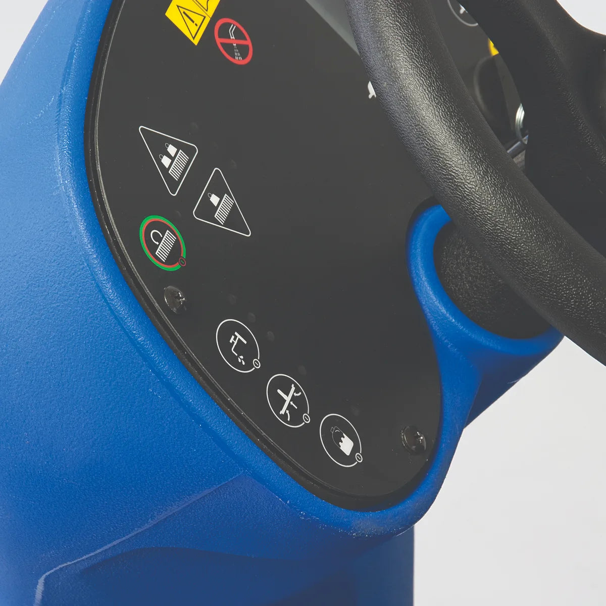 Close-up of the Clarke Focus II Rider One-Touch control panel, seen from the left