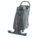 Clarke Summit Pro 18SQ wet/dry vacuum from the front left, showing the hose, the 24-inch front squeegee and the rear wheel