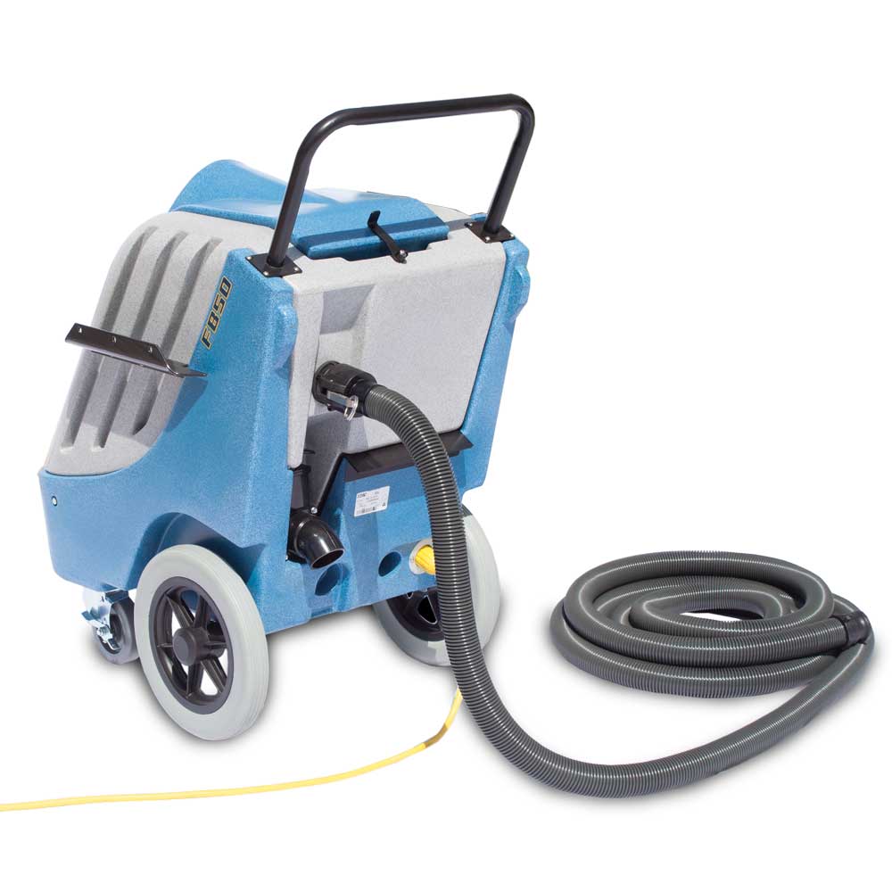 Discharge hose connected to the pump outlet on the EDIC FloodBuster
