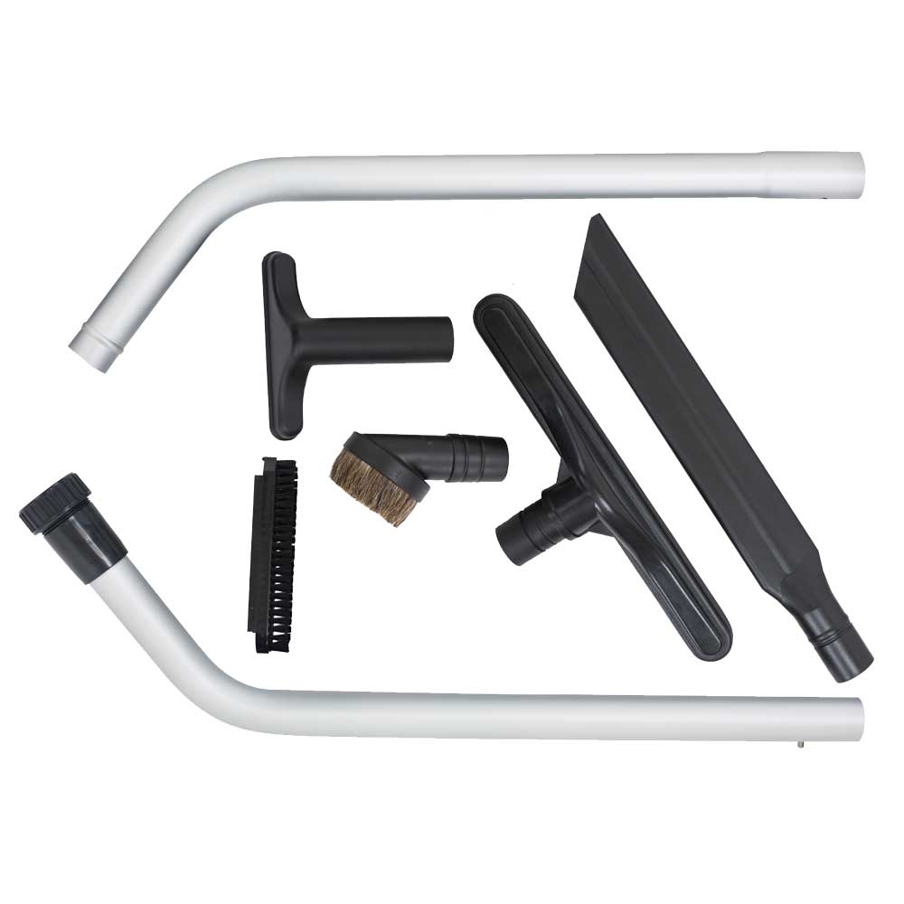 EDIC Atlas standard tool kit: S-bend wand, carpet tool, crevice tool, upholstery tool and dust brush