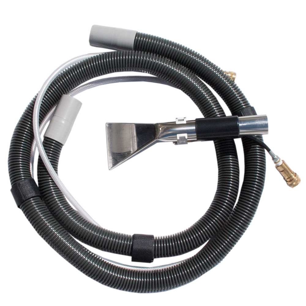 EDIC 839ACK Bravo upholstery tool kit: 1039-9502FB stainless tool and 342AC 8 ft vacuum and solution hose, on white