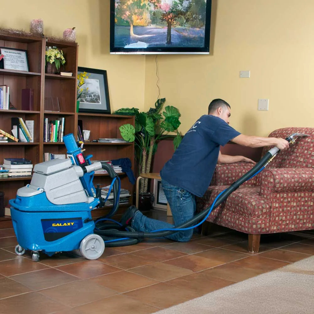 EDIC Galaxy 5 carpet extractor cleaning upholstery with a hand tool