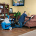 EDIC Galaxy extractor cleaning upholstery with the stainless steel detailing tool