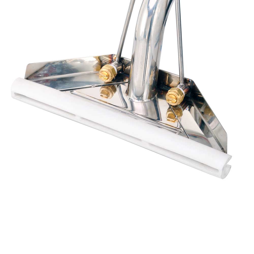 Low-profile stainless steel head of the EDIC Glidemaster carpet wand