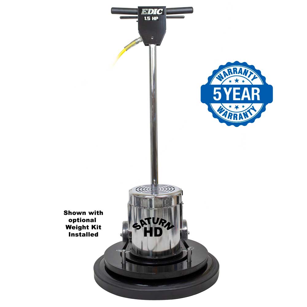EDIC Saturn heavy duty floor machine with the optional horseshoe weights installed