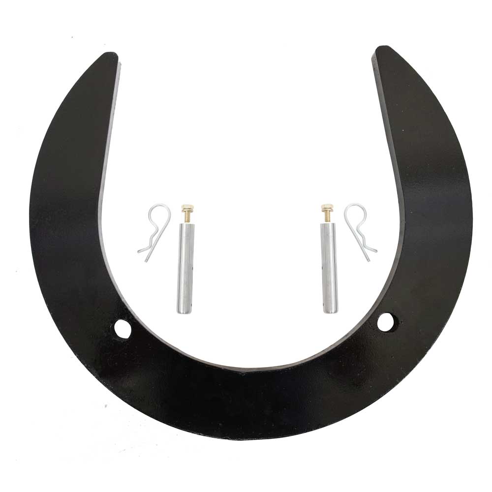 EDIC D14638 21 lb horseshoe weight with the two D14174 pins, on white