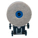 EDIC Saturn SV burnisher tilted back showing the flex-lock pad driver with a burnishing pad installed