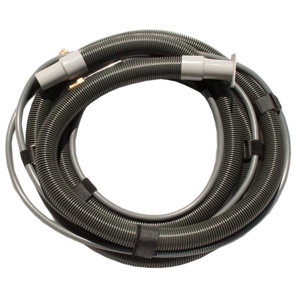 EDIC vacuum and solution hose assembly for the Supernova and Polaris, coiled, with gray vacuum cuffs and brass quick disconnects