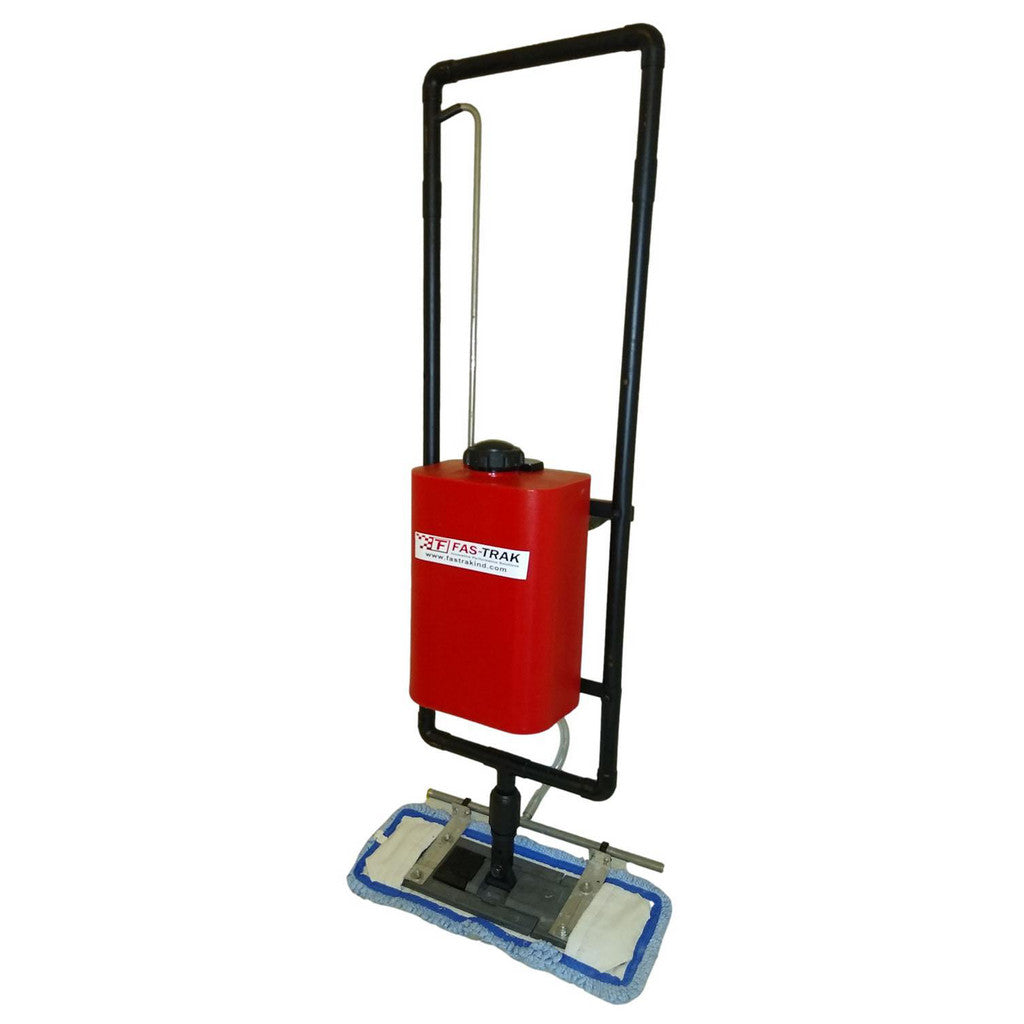 Fas-Trak Micro-Trak Plus finish applicator with its blue microfiber finish pad fitted to the 16-inch head