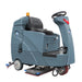 ICE RS28-OB ride-on scrubber from the rear left, showing the recovery tank, rear wheel and orbital pad deck