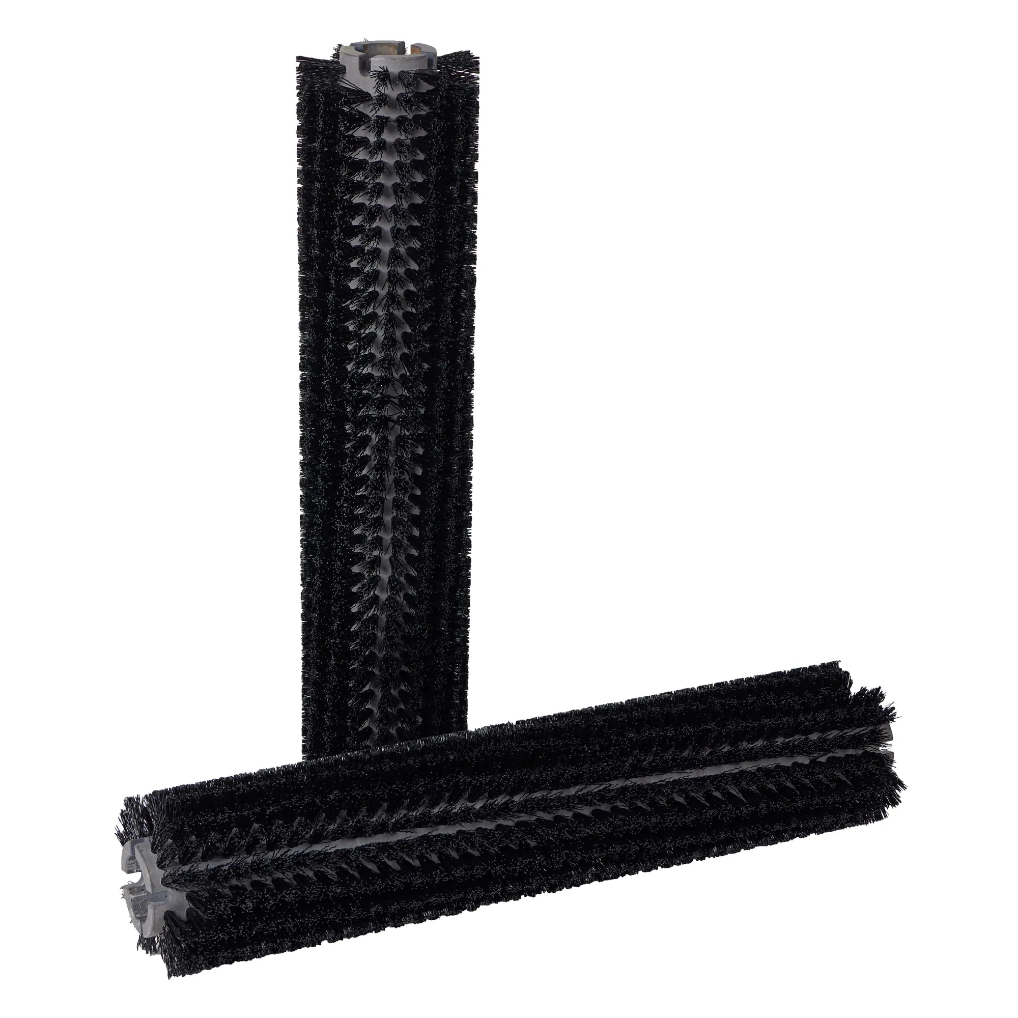 The two 28 inch black polypropylene cylindrical brushes used on the ICE RS28L-CY