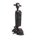 NaceCare 220NX standing upright in its parked position, right rear angle showing the scrub deck and foot pedal