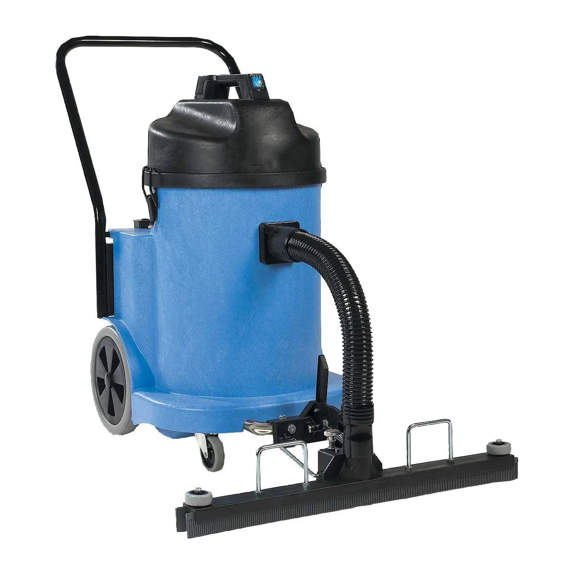 NaceCare WV 1800DH wet vacuum with the C3A 29-inch squeegee kit mounted on the front