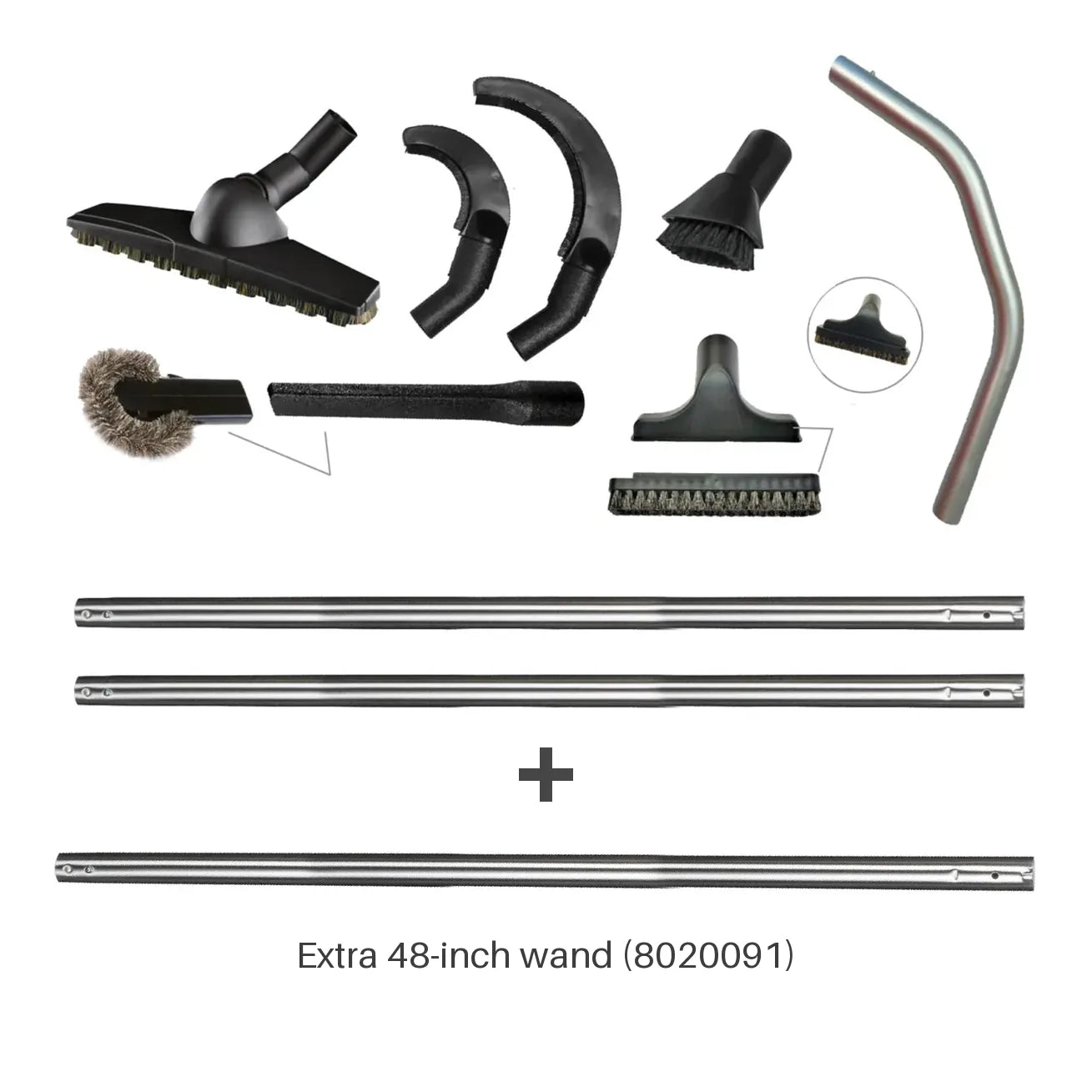 NaceCare high-level dusting kit 8020090 with two 48-inch wands, plus the extra 48-inch wand 8020091