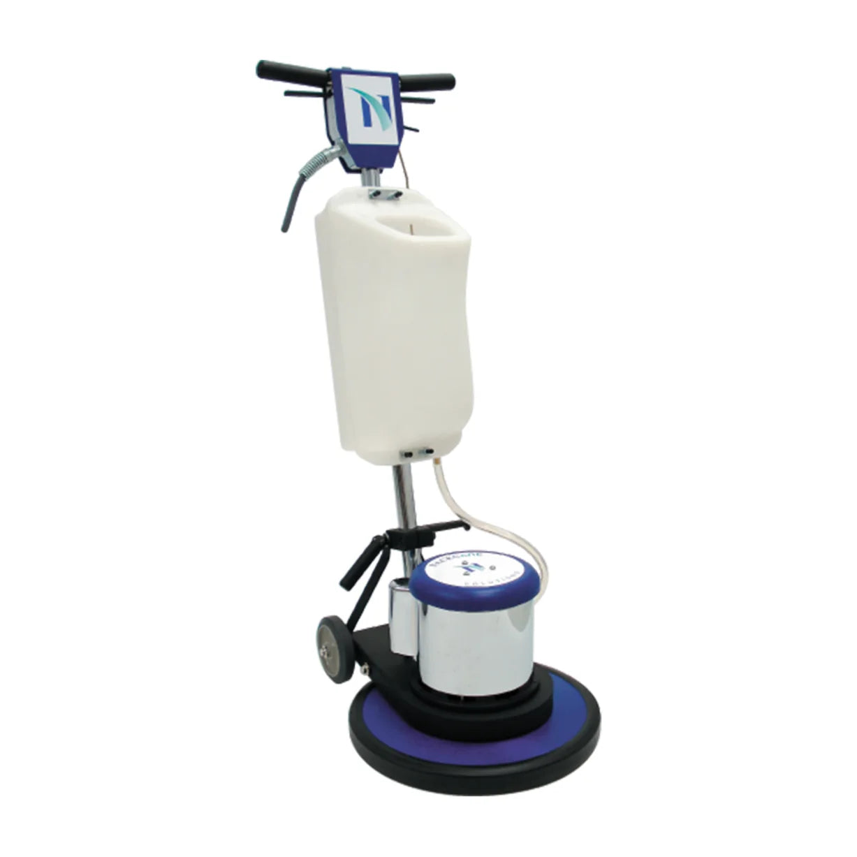 NaceCare NA 20SS floor machine with the A0001.1 4-gallon shampoo tank fitted on the handle