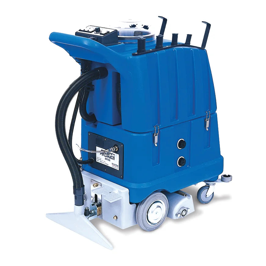 Rear view of the NaceCare AV 18AX carpet extractor showing the operator handle and controls