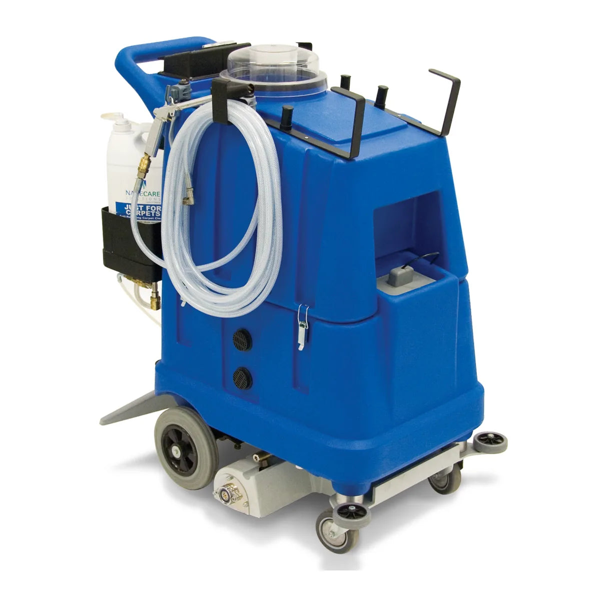 NaceCare AV 18SX walk-behind carpet extractor, shown with the optional Smart Kit pre-spray system